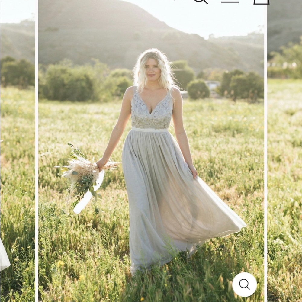 New Morning Lavender Audrey Tulle Gown in Grey - Picture 3 of 11